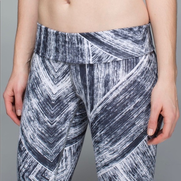 Lululemon Wunder Under Pant *Full-On Luon (Roll Down) Heat Wave White Black - Picture 9 of 9